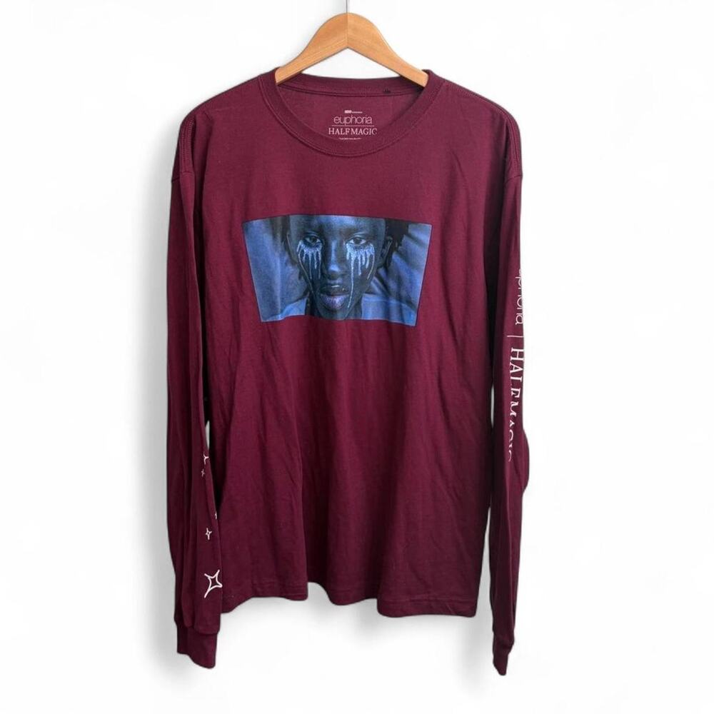 Euphoria x Half Magic Makeup Long Sleeve Tee Mens L Indie TV Show Glam Promo